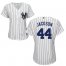 New York Yankees #44 Reggie Jackson White Strip Home Womens Stitched MLB Jersey