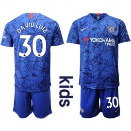 Chelsea #30 David Luiz Home Kid Soccer Club Jersey