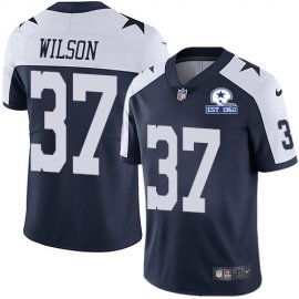 Nike Dallas Cowboys #37 Donovan Wilson Navy Blue Thanksgiving Mens Stitched With Established In 1960 Patch NFL Vapor Untouchable Limited Throwback Jersey