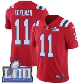 Nike New England Patriots #11 Julian Edelman Red Alternate Super Bowl LIII Bound Youth Stitched NFL Vapor Untouchable Limited Jersey