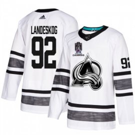 Colorado Colorado Avalanche #92 Gabriel Landeskog White 2022 Stanley Cup Champions Authentic All-Star Stitched NHL Jersey Mens