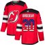 Adidas New Jersey Devils #30 Martin Brodeur Red Home Authentic USA Flag Stitched NHL Jersey