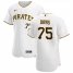Pittsburgh Pirates #75 Austin Davis Mens Nike White Home 2020 Authentic Player MLB Jersey