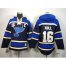 St. Louis Blues #16 Brett Hull Navy Blue Sawyer Hooded Sweatshirt Stitched NHL Jersey