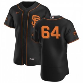 San Francisco Giants #64 Shaun Anderson Mens Nike Black Alternate 2020 Authentic 20 at 24 Patch Player MLB Jersey