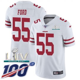 Nike San Francisco 49ers #55 Dee Ford White Super Bowl LIV 2020 Youth Stitched NFL 100th Season Vapor Limited Jersey