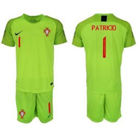 Portugal #1 Patricio Shiny Green Goalkeeper Soccer Country Jersey