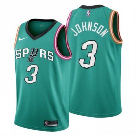 Nike San Antonio Spurs #3 Keldon Johnson Mens 2022-23 City Edition NBA Jersey – Cherry Blossom Teal Mens