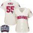 Cleveland Indians #55 Roberto Perez Cream 2016 World Series Bound Womens Alternate Stitched MLB Jersey