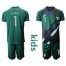 France #1 Lloris Green Goalkeeper Kid Soccer Country Jersey
