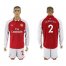 Arsenal #2 Debuchy Red Home Long Sleeves Soccer Club Jersey