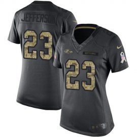 Nike Baltimore Ravens #23 Tony Jefferson Black Womens Stitched NFL Limited 2016 Salute to Service Jersey
