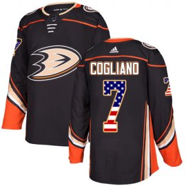 Adidas Anaheim Ducks #7 Andrew Cogliano Black Home Authentic USA Flag Youth Stitched NHL Jersey