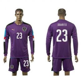 Austria #23 Soares Purple Goalkeeper Long Sleeves Soccer Country Jersey