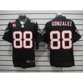 Nike Atlanta Falcons #88 Tony Gonzalez Black Alternate With C Patch Mens Stitched NFL Elite Jersey
