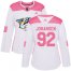 Adidas Nashville Predators #92 Ryan Johansen White/Pink Authentic Fashion Womens Stitched NHL Jersey