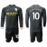 Manchester City #10 Kun Aguero Away Long Sleeves Soccer Club Jersey