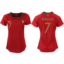Womens Portugal #7 Ronaldo Home Soccer Country Jersey
