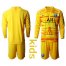Paris Saint Germain Blank Yellow Goalkeeper Long Sleeves Kid Soccer Club Jersey
