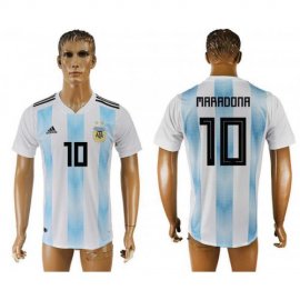 Argentina 10 MARADONA Home 2018 FIFA World Cup Thailand Soccer Jersey