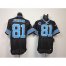 Nike Detroit Lions #81 Calvin Johnson Black Alternate With C Patch Mens Stitched NFL Elite Jersey