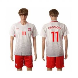 Poland #11 Grosicki Home Soccer Country Jersey