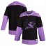 San Jose Sharks Adidas Hockey Fights Cancer Practice Jersey Black