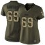 Nike Green Bay Packers #69 David Bakhtiari Green Womens Stitched NFL Limited 2015 Salute to Service Jersey