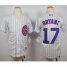 Chicago Cubs #17 Kris Bryant White(Blue Strip) Cool Base Stitched Youth MLB Jersey