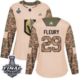 Adidas Vegas Golden Knights #29 Marc-Andre Fleury Camo Authentic 2017 Veterans Day 2018 Stanley Cup Final Womens Stitched NHL Jersey