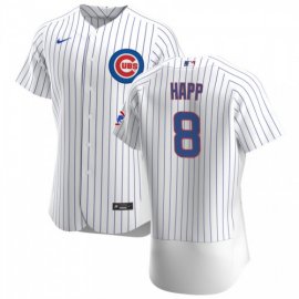 Chicago Cubs #8 Ian Happ Mens Nike White Home 2020 Authentic Player Jersey