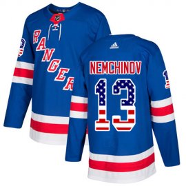 Adidas New York Rangers #13 Sergei Nemchinov Royal Blue Home Authentic USA Flag Stitched NHL Jersey