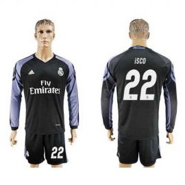 Real Madrid #22 Isco Sec Away Long Sleeves Soccer Club Jersey