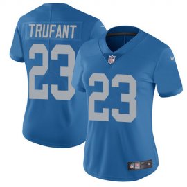 Nike Detroit Lions #23 Desmond Trufant Blue Throwback Womens Stitched NFL Vapor Untouchable Limited Jersey
