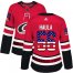 Adidas Carolina Hurricanes #56 Erik Haula Red Home Authentic USA Flag Womens Stitched NHL Jersey