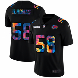 Kansas City Chiefs #58 Derrick Thomas Mens Nike Multi-Color Black 2020 NFL Crucial Catch Vapor Untouchable Limited Jersey