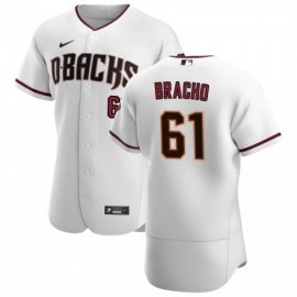 Arizona Diamondbacks #61 Silvino Bracho Mens Nike White Crimson Authentic Home Team MLB Jersey