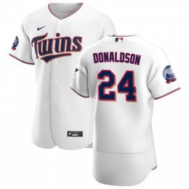 Minnesota Twins #24 Josh Donaldson Mens Nike White Home 2020 60th Season Authentic Team MLB Jersey