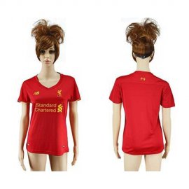 Womens Liverpool Blank Red Home Soccer Club Jersey