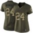 Nike New England Patriots #24 Stephon Gilmore Green Womens Stitched NFL Limited 2015 Salute to Service Jersey
