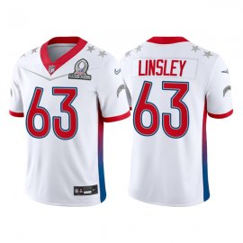Mens Los Angeles Chargers #63 Corey Linsley 2022 White AFC Pro Bowl Stitched Jersey