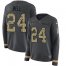 Nike Cincinnati Bengals #24 Vonn Bell Anthracite Salute to Service Womens Stitched NFL Limited Therma Long Sleeve Jersey