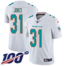 Nike Miami Dolphins #31 Byron Jones White Mens Stitched NFL 100th Season Vapor Untouchable Limited Jersey