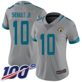 Nike Jacksonville Jaguars #10 Laviska Shenault Jr. Silver Womens Stitched NFL Limited Inverted Legend 100th Season Jersey