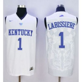 Kentucky Wildcats #1 Skal Labissiere White Basketball Stitched NCAA Jersey
