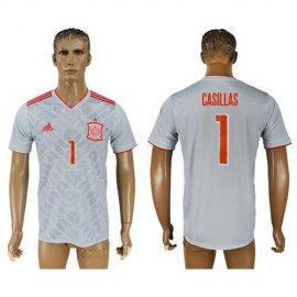 Spain #1 Casillas Away Soccer Country Jersey