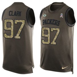 Nike Green Bay Packers #97 Kenny Clark Green Mens Stitched NFL Limited Salute To Service Tank Top Jersey