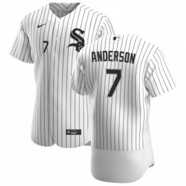 Chicago White Sox #7 Tim Anderson Mens Nike White Home 2020 Authentic Player MLB Jersey
