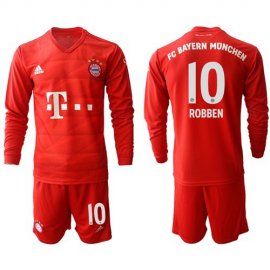 Bayern Munchen #10 Robben Home Long Sleeves Soccer Club Jersey