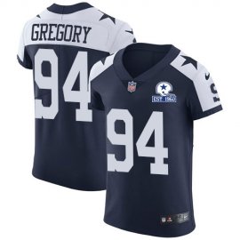Nike Dallas Cowboys #94 Randy Gregory Navy Blue Thanksgiving Mens Stitched With Established In 1960 Patch NFL Vapor Untouchable Throwback Elite Jersey